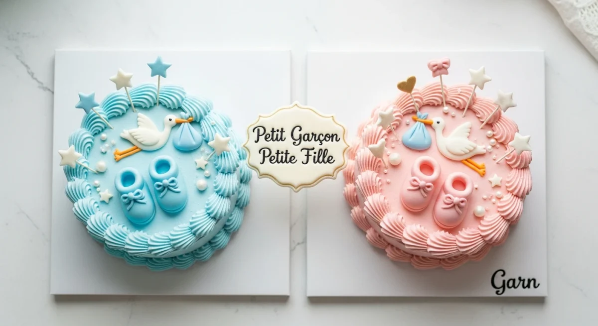 Baby shower cake petit garcon petite fille : Recette facile
