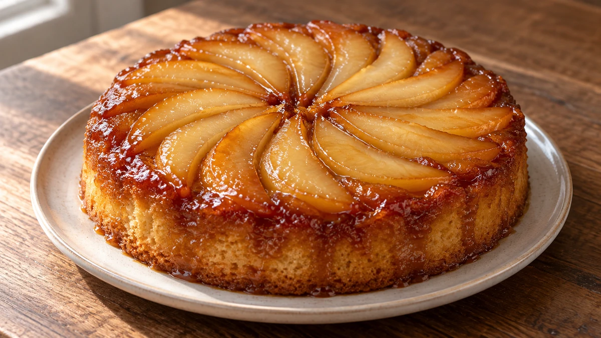 Gâteau renversé aux poires et au caramel de beurre salé